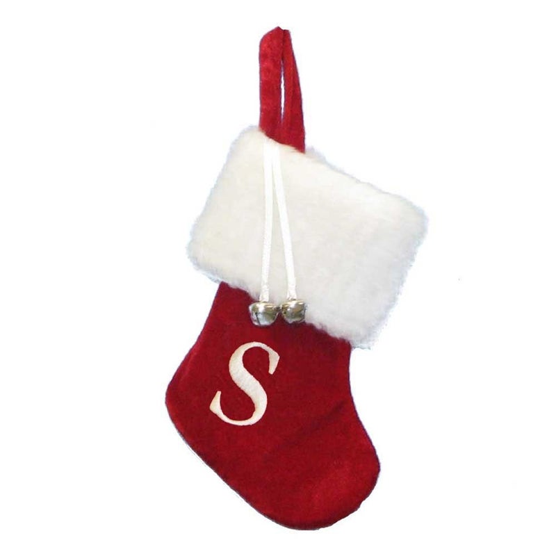 Kurt Adler 7 RedWhite Monogram S Mini Stocking