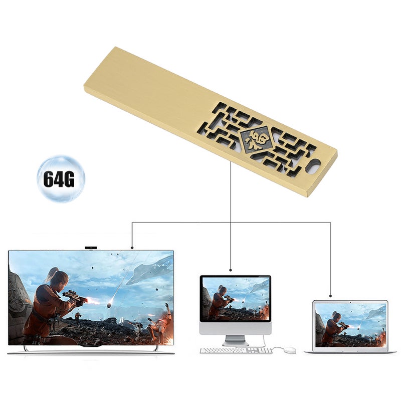 USB Flash Disk Portable Waterproof Metal 2.0 Drive Storage Memory Stick for Data Transmission Sharing64GB - Image 3