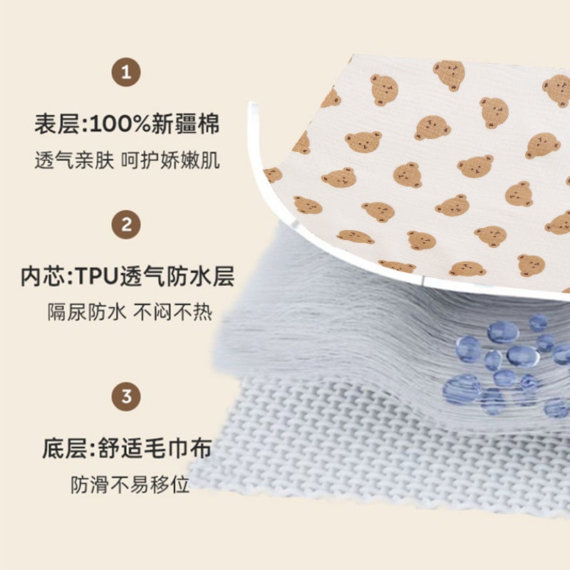 Baby Waterproof Washable Diaper Pad Neonatal Breathable Anti-Seepage Pad Baby Cotton Diaper Pad Aunt Pad Physiological Pad - Image 3