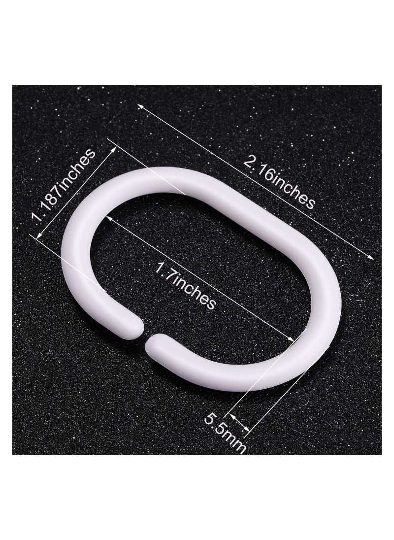 Y&D Plastic Shower Curtain Rings Hooks for Bathroom Window Rod, C Shaped Hook Hanger Multifunctional 24 Packs, White  - Image 2