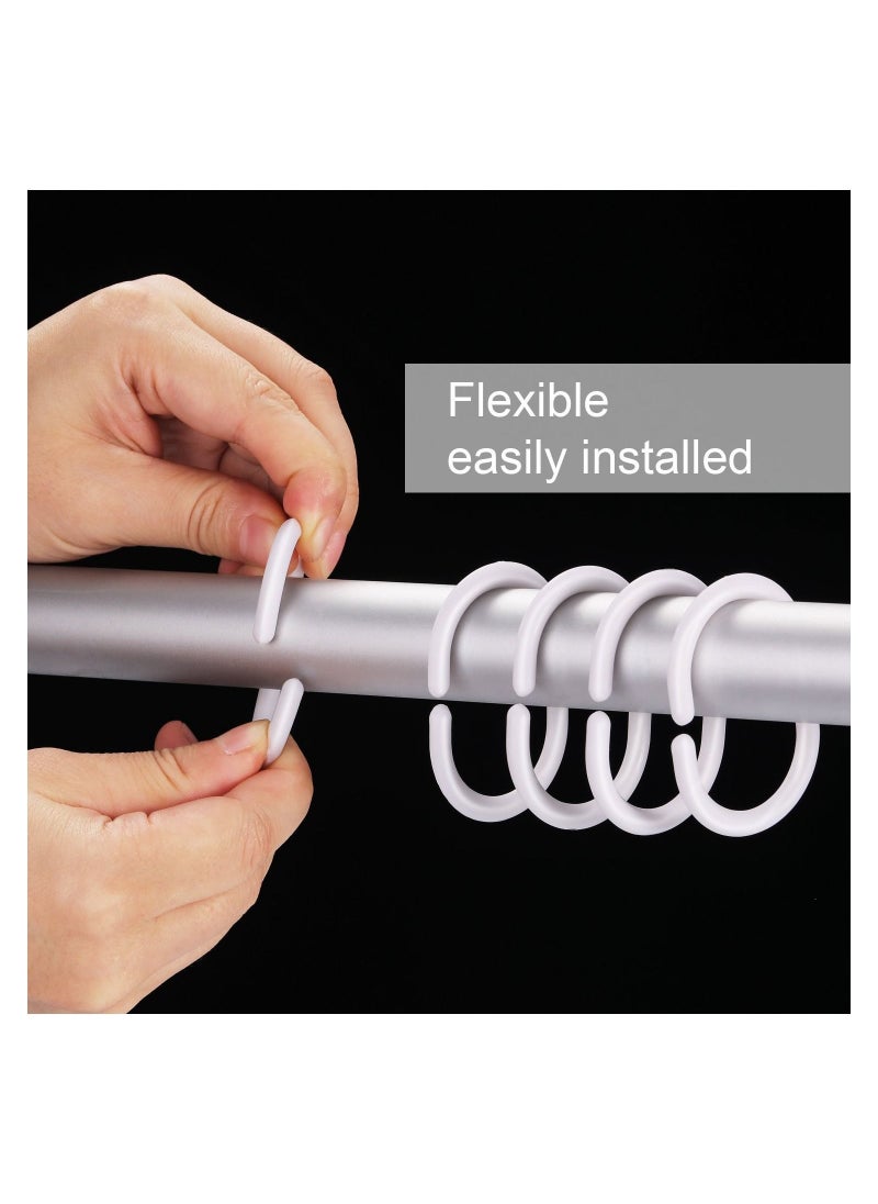 Y&D Plastic Shower Curtain Rings Hooks for Bathroom Window Rod, C Shaped Hook Hanger Multifunctional 24 Packs, White  - Image 4