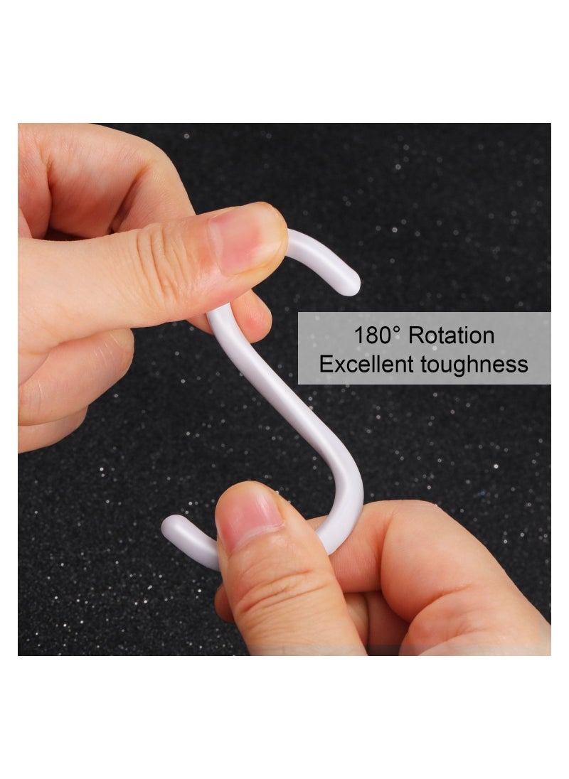 Y&D Plastic Shower Curtain Rings Hooks for Bathroom Window Rod, C Shaped Hook Hanger Multifunctional 24 Packs, White  - Image 3