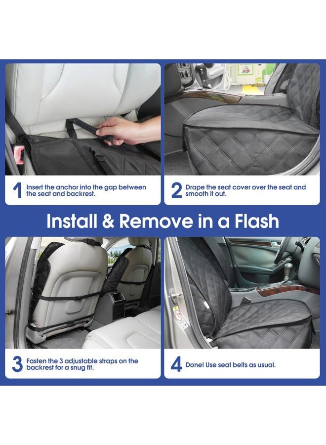 ALLANSING Front Seat Cover for Cars/SUVs/Trucks - Dog Seat Protector with Side Flaps, Tough 900D Waterproof, Protects Against Wear & Dirt, Easy Install, Stay-Put (1-Pack) - Image 5