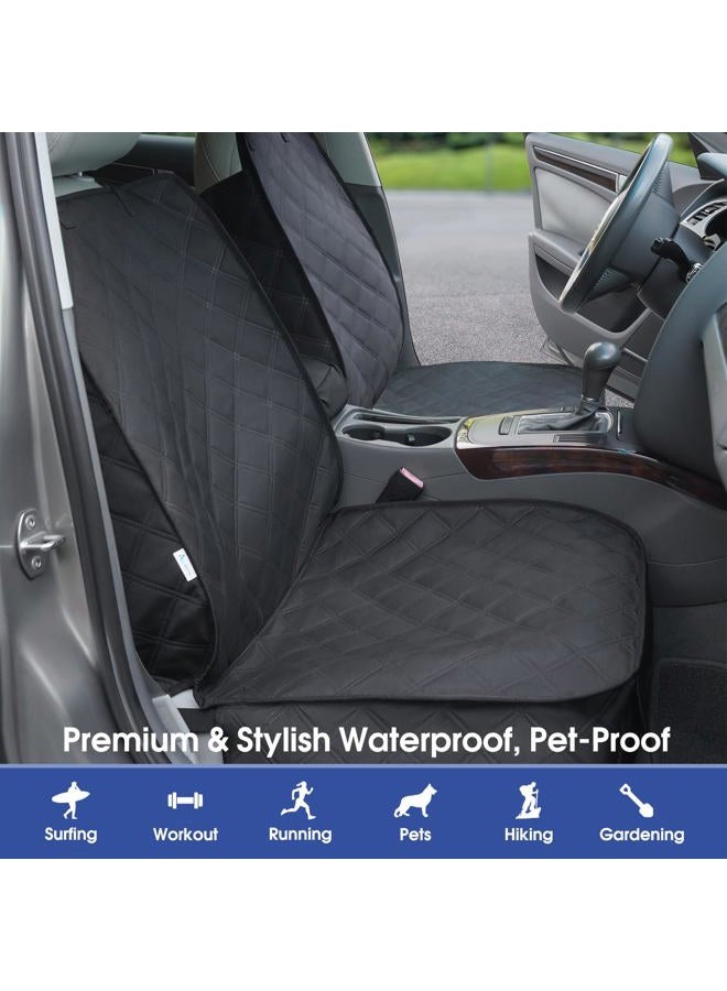ALLANSING Front Seat Cover for Cars/SUVs/Trucks - Dog Seat Protector with Side Flaps, Tough 900D Waterproof, Protects Against Wear & Dirt, Easy Install, Stay-Put (1-Pack) - Image 2