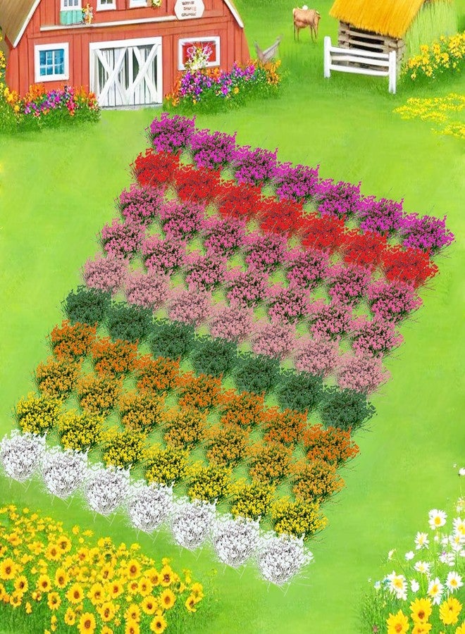 Potanro 70pcs Miniature Flowers Cluster for Crafts DIY Colorful,Static Grass Diorama Base Supplies,for Train Landscape Railroad Fairy Garden Sand Military Layout Model Miniature Scenery Accessories (Group 2) - Image 4