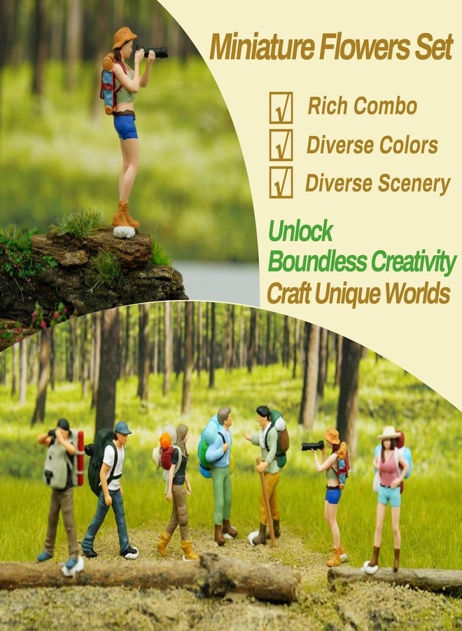Potanro 70pcs Miniature Flowers Cluster for Crafts DIY Colorful,Static Grass Diorama Base Supplies,for Train Landscape Railroad Fairy Garden Sand Military Layout Model Miniature Scenery Accessories (Group 2) - Image 3