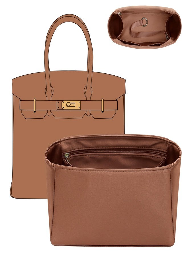 Doxo Professional Satin Purse Insert for Birkin 30 - High-End Bag Shaper with Silky Smooth Surface - Hermes Birkin 30 Insert Organizer with Multicolor Options (BR30, Gold) - Image 1