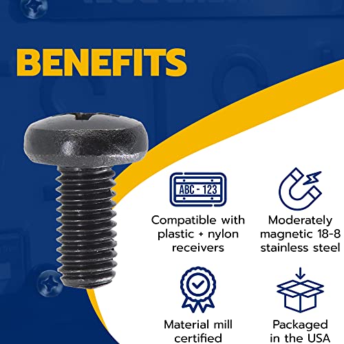 MAKERS BOLT Black License Plate Screws for BMW and Tesla, Phillips Machine Pan Head 18-8, Stainless Steel, M5-0.8 x 12 mm Bolt (Pack of 4) - Image 5