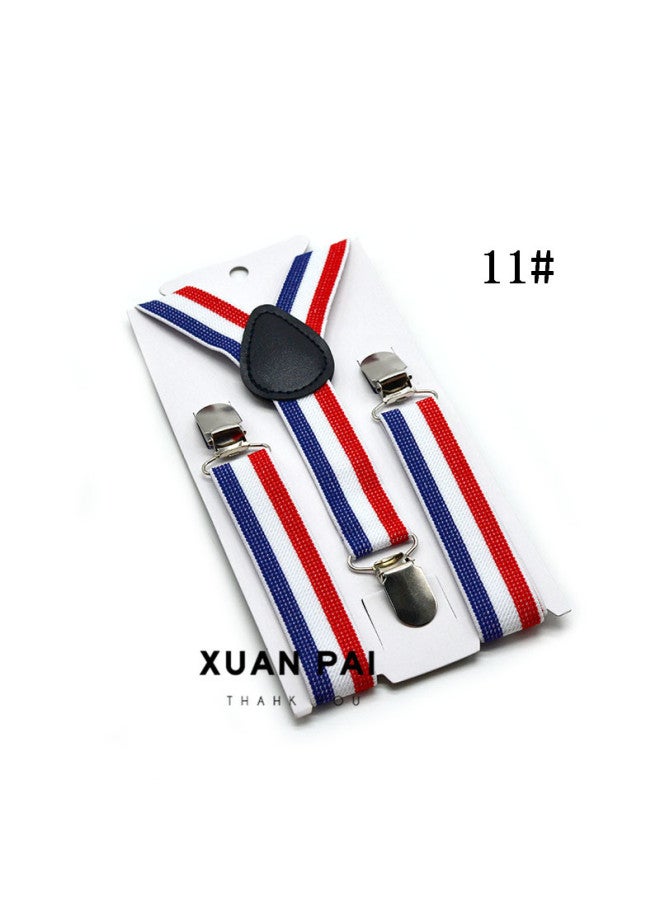 Children's 2.5cm Strap Clip Vintage Striped Series Boys And Girls Universal Suspender Belt Baby Autumn And Winter Pants Clip