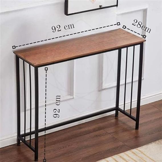 Cartvilla Cartvilla Console Table Sofa Table with Mesh Shelves 1 Tier Entryway Table Foyer Table for Entryway Front Hall Hallway Sofa Couch Living Room Bar KitchenBrown - Image 2