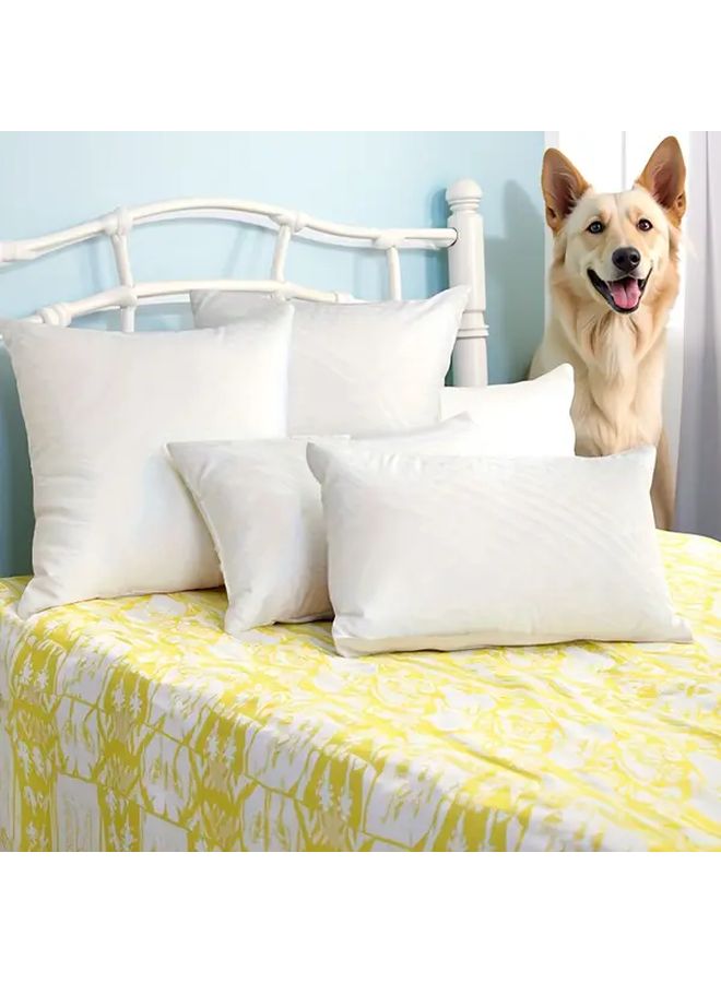 1pc 19.69x19.69inch White Pillow Insert Polyester Fiber Machine Washable Zipper Closure All Season Office Home Decorative Pillow For Bedroom Living Room Study - Image 1