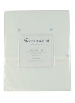Bumble & Bird Bumble & Bird - Embroidered Duvet Cover & Pillowcase For Cot - Blue  - Image 4