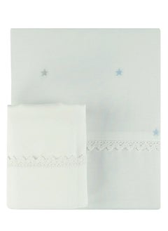 Bumble & Bird Bumble & Bird - Embroidered Duvet Cover & Pillowcase For Cot - Blue  - Image 5