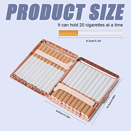 EYIDADAE Stylish Design Retro Metal Cigarette Case -Double Sided Spring Clip Open Cigarette,Pocket Holder Credit Card Holder Protective Security Wallet for Men and Women,Holds 20 100mm (Vine Rose Gold) - Image 3