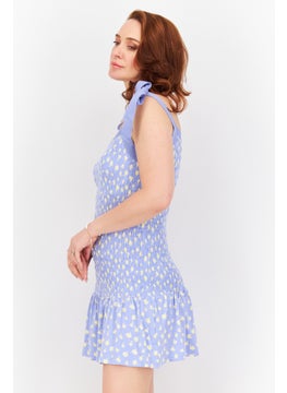 French Connection Women Allover Print Mini Dress, Light Purple  - Image 2