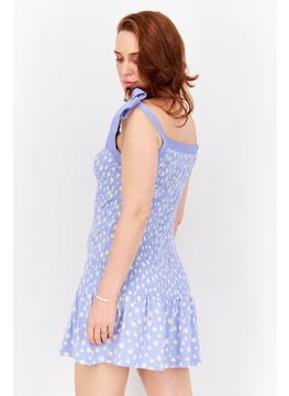 French Connection Women Allover Print Mini Dress, Light Purple  - Image 3