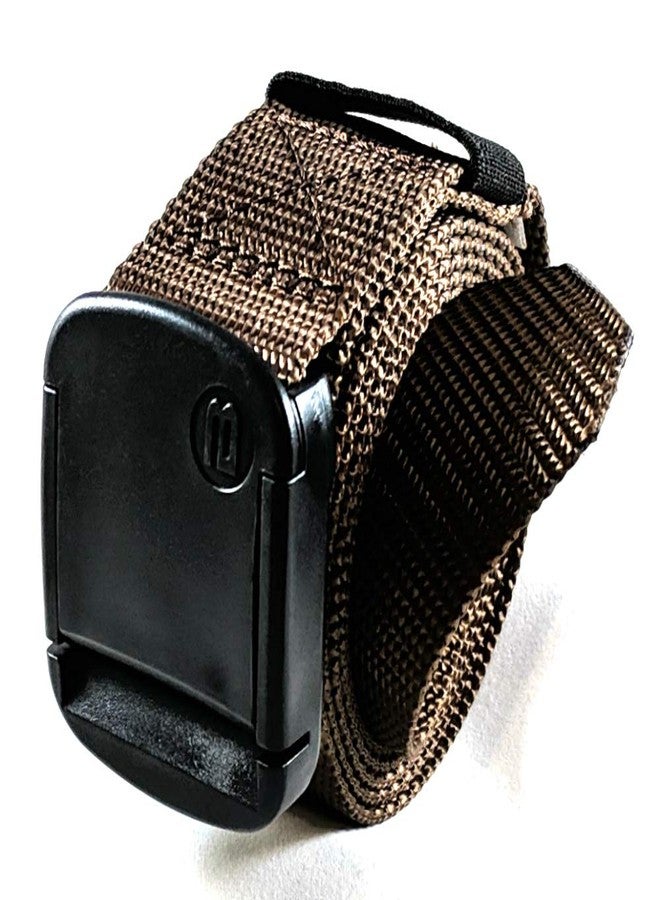BETTA 1.25 Inch Nylon Web Belt with Adjustable Buckle, Unisex (Small, Brown) - Image 1