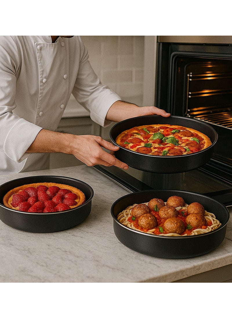 Alsaif Non-Stick Oven Tray Set 3 Pieces Sizes 24 cm, 26 cm, 30 cm  - Image 1