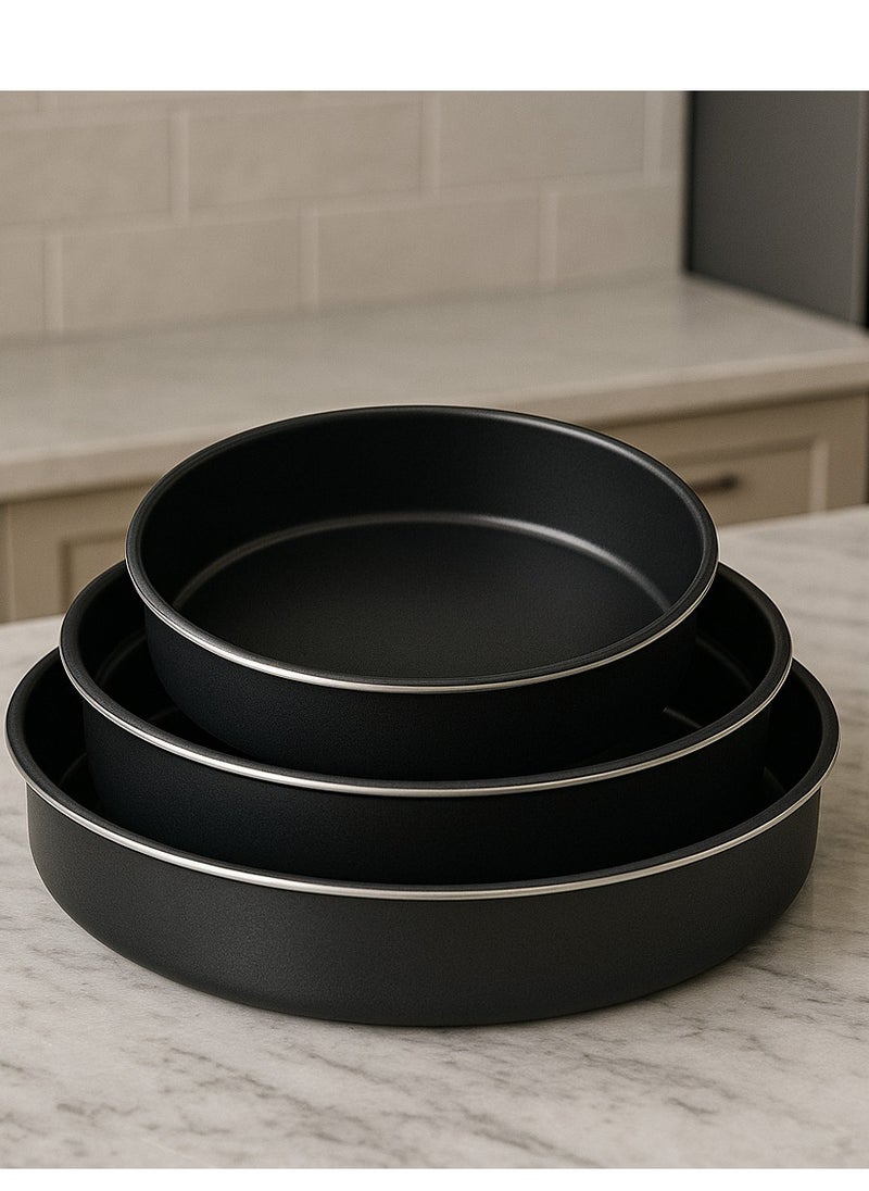 Alsaif Non-Stick Oven Tray Set 3 Pieces Sizes 24 cm, 26 cm, 30 cm  - Image 2