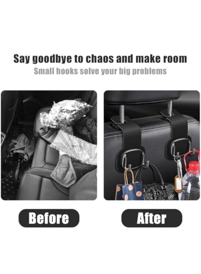 Car Headrest Hooks, 2-Pack Foldable Back Seat Organizer Hangers for Purse, Coat, Umbrella – Universal Car Seat Hooks for Space-Saving Automotive Interior Storage and Vehicle Accessories (Black) - Image 4