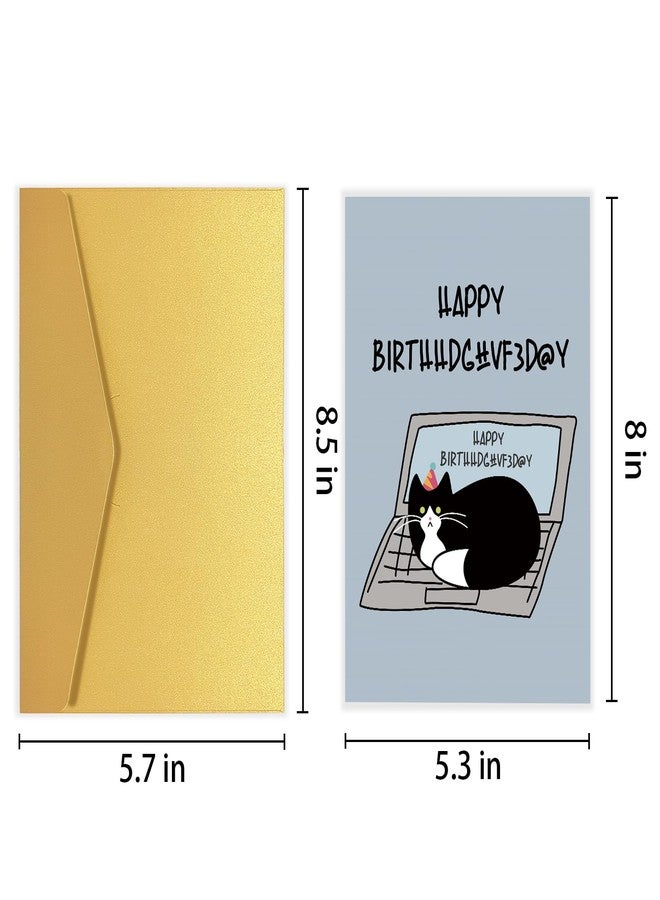 Goroar Cute Cat Birthday Card, Funny Birthday Card Gift from the Cat, Happy Birthday Card for Cat Mom, Cat Dad, Cat Lover, Cat On Computer Keyboard Card - Image 2