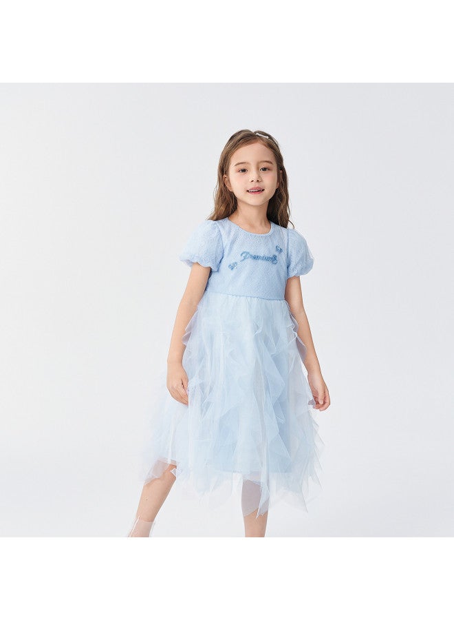 balabala Girls' Dress Children's Summer Dress 2025 Princess Mesh Dress - Image 3