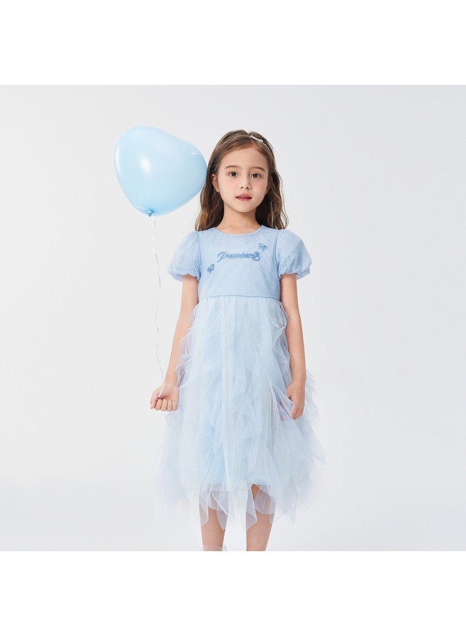 balabala Girls' Dress Children's Summer Dress 2025 Princess Mesh Dress - Image 2