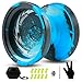 FETESNICE FS23 Yoyo Professional Responsive Yoyo for Kids 812 Unresponsive Yo yo for Adults Dual Function Metal Fingerspin Trick Yoyos with Yoyo Strings YoYo Accessory KitBlack Blue - Image 4
