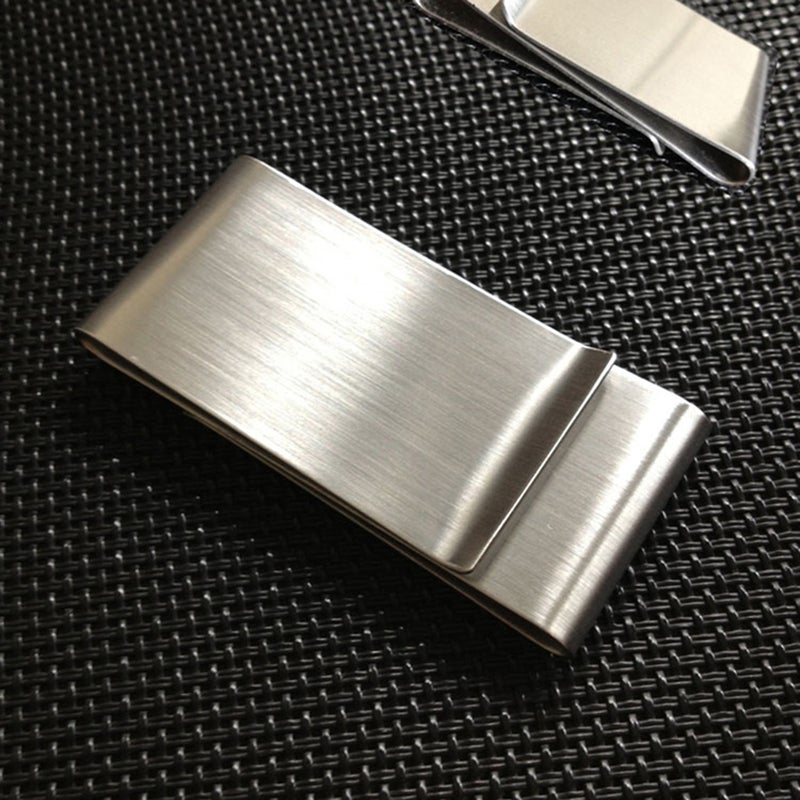 Stainless Steel Bill Holder Money Holder Money Clip Three Folding Metal Credit Holder Slim Wallet for Men - Image 4