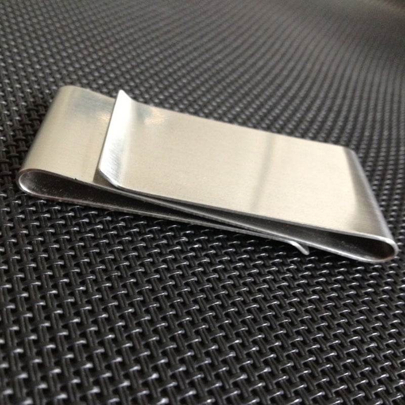 Stainless Steel Bill Holder Money Holder Money Clip Three Folding Metal Credit Holder Slim Wallet for Men - Image 2