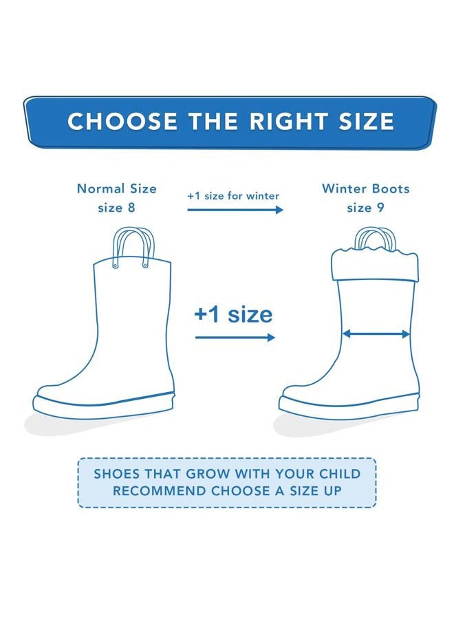 FUNCOO PLUS Kids Winter Rain Boots, Toddler Warm Fleece Snow Boots, Children Waterproof Mud Boots, Dinosaurs, 12 Little Kid - Image 5
