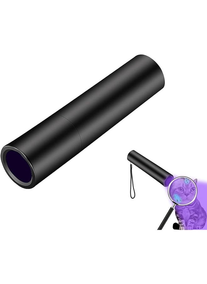 PROMASS promass UV Flashlight, Portable Handheld Cat Ringworm Detector lamp, 365nm Flashlight Black Light, Black Light Ringworm for Dog Cat Care and Resin Curing, 5 Modes Pocket Flash LightBlack(Black) 