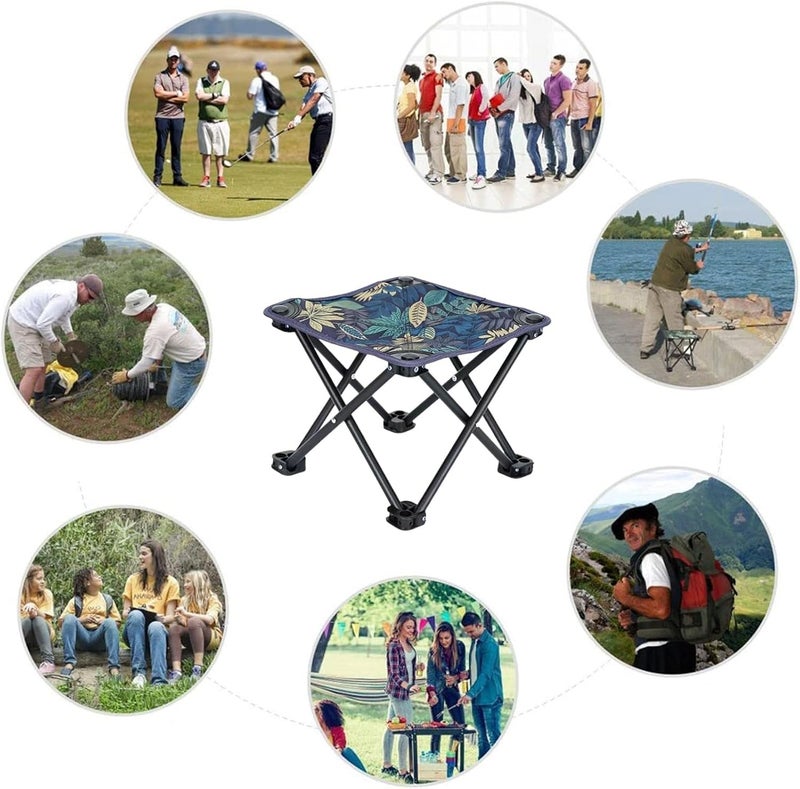 Mini Portable Stool, Strong and Durable Fishing Chair, Foldable Portable Camping Stool, Small Folding Stool, Portable, for BBQ, Camping, Fishing, Travel, Hiking, Garden, Beach - Image 5
