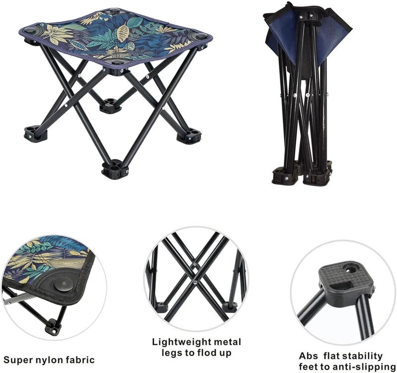 Mini Portable Stool, Strong and Durable Fishing Chair, Foldable Portable Camping Stool, Small Folding Stool, Portable, for BBQ, Camping, Fishing, Travel, Hiking, Garden, Beach - Image 3