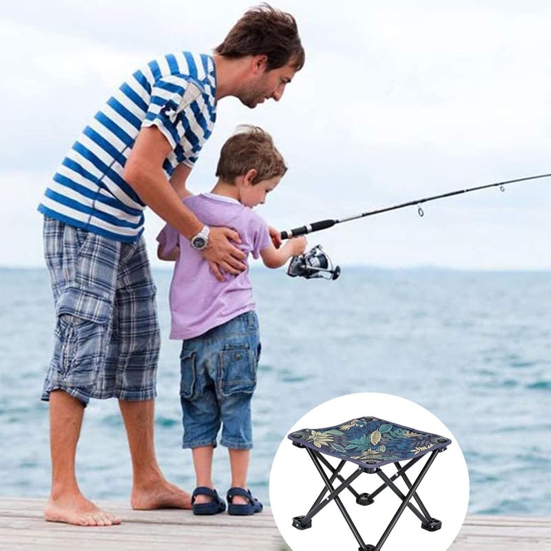 Mini Portable Stool, Strong and Durable Fishing Chair, Foldable Portable Camping Stool, Small Folding Stool, Portable, for BBQ, Camping, Fishing, Travel, Hiking, Garden, Beach - Image 2