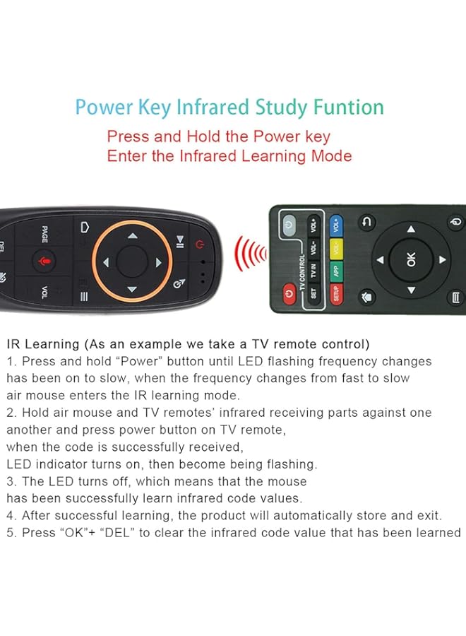 HuHa Remote Controll Compatbile with G10 2.4GHz Wireless Remote Control with USB Receiver Voice Control for Android PC Laptop Notebook Smart TV Black  - Image 2