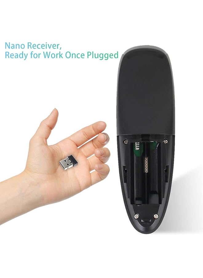 HuHa Remote Controll Compatbile with G10 2.4GHz Wireless Remote Control with USB Receiver Voice Control for Android PC Laptop Notebook Smart TV Black  - Image 5