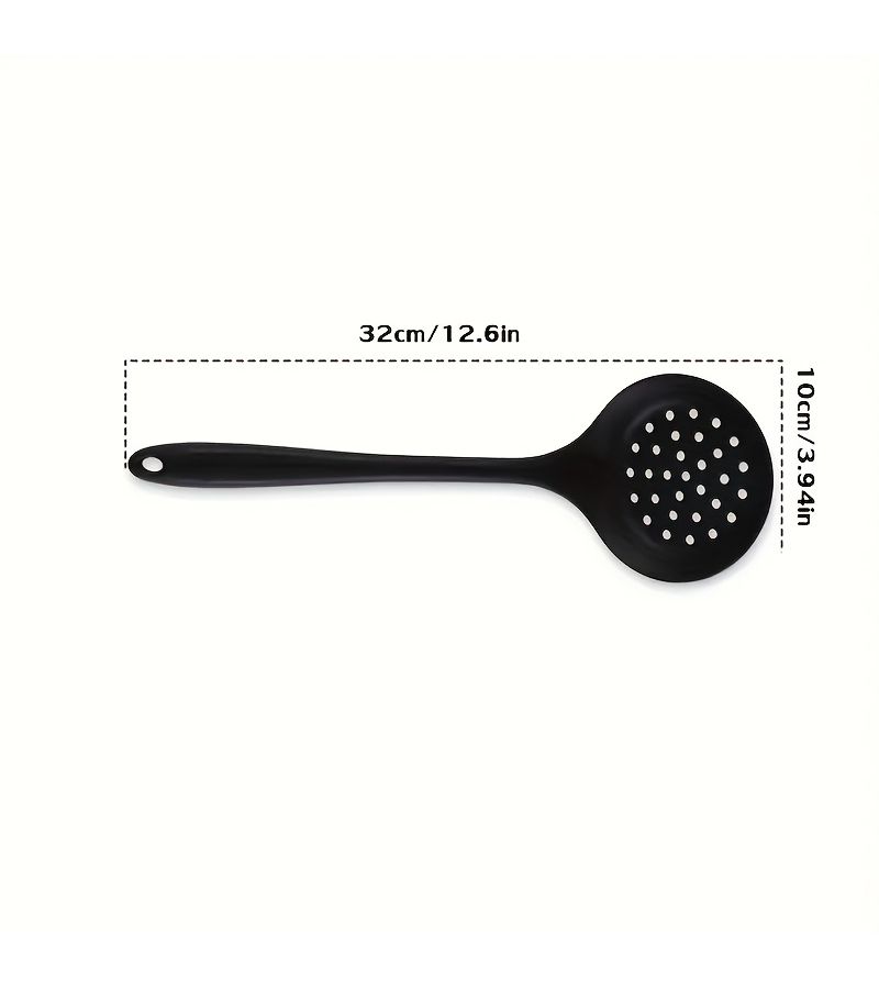 1pc Red Silicone All In One Colander With Long Handle Non Stick Slotted Spoon For Easy Cooking And Cleaning - Image 5