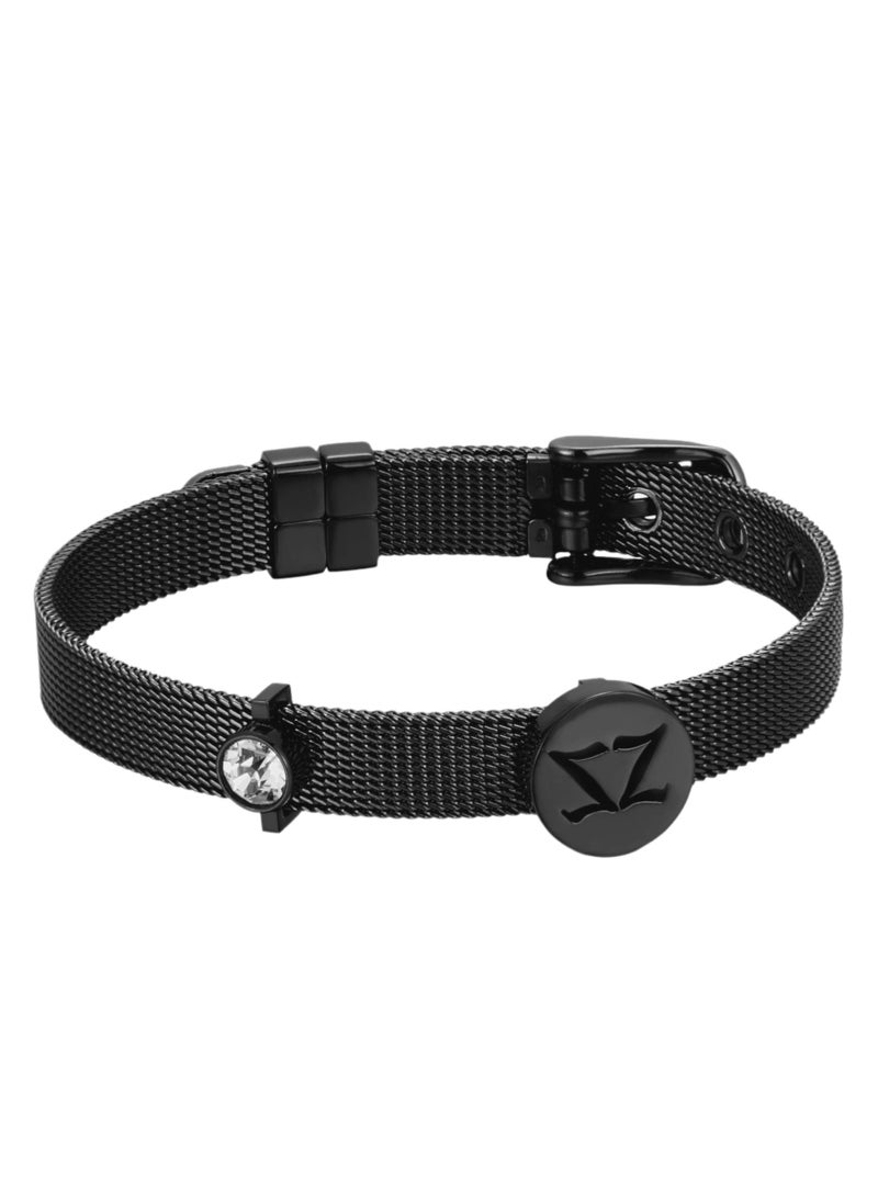 زنك سوار زينك النسائي المصنوع من الستانلس ستيل الأسود | ZFBR001B3 - Image 1