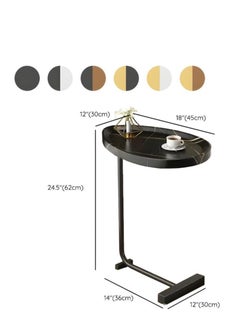 Y&D Small Side Table C Shaped End Table for Sofa and Bed, TV Tray Table with Metal Frame for Couch, Living Room, Bedroom  - Image 2