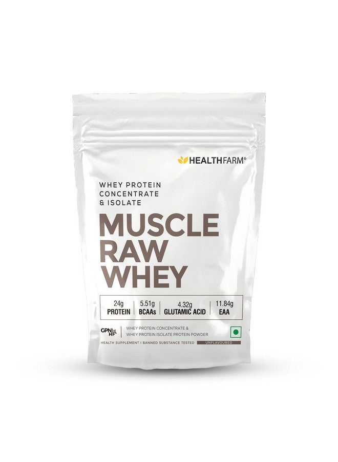 HEALTHFARM Raw Whey Unflavoured Whey Protein Concentrate + Whey Isolate Protein Powder| 900Gm| 30 Servings  - Image 1