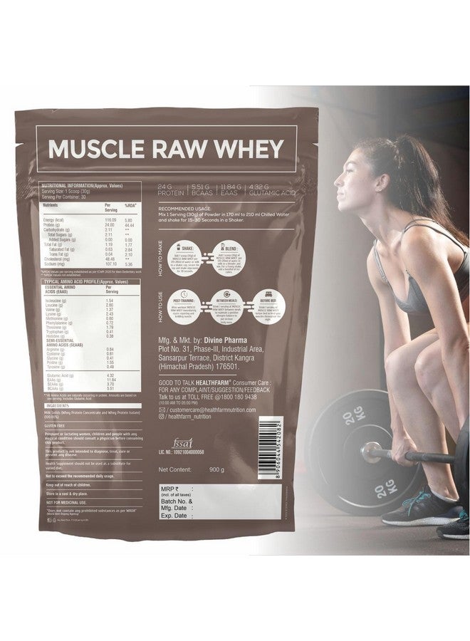 HEALTHFARM Raw Whey Unflavoured Whey Protein Concentrate + Whey Isolate Protein Powder| 900Gm| 30 Servings  - Image 3