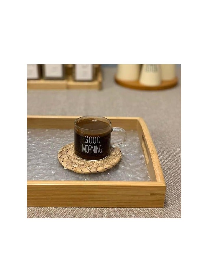 Set of 6 Glass small coffee cups - Good morning - Image 3