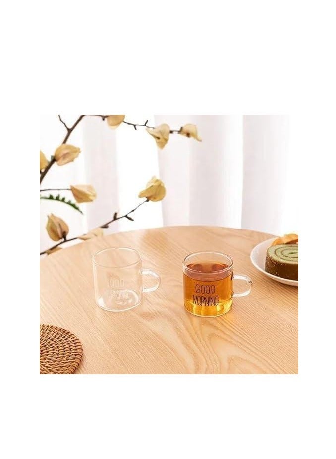 Set of 6 Glass small coffee cups - Good morning - Image 5