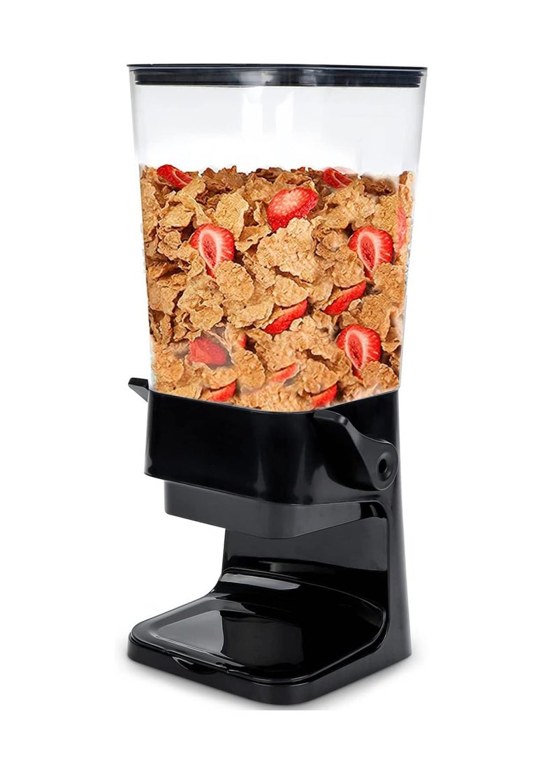 Grain Dispenser Countertop, Large Capacity Rice Dispenser, Grain Container Storage, Non Crushable Food, Dry Grain Dispenser for Rice, Candy, And Snacks (5.5L) (Black) - Image 2