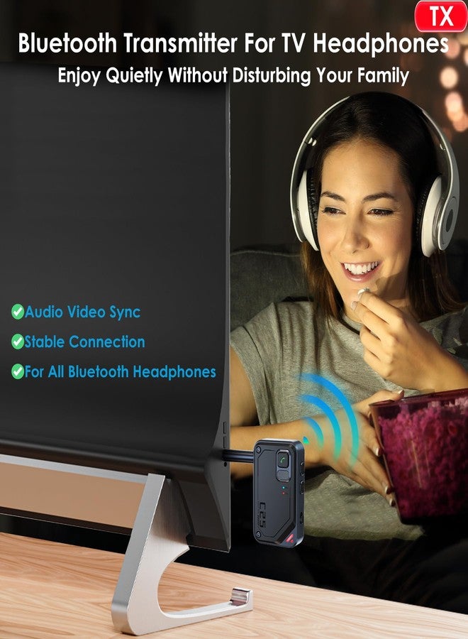 KAIY Airplane Bluetooth Adapter for AirPods Headphones, Bluetooth Transmitter for TV/PC/Gym, 3.5mm Audio Receiver for Home Stereo/Old Speaker/Car Handsfree Call, KAIY Wireless Transmitter Receiver 2 in 1 - Image 3