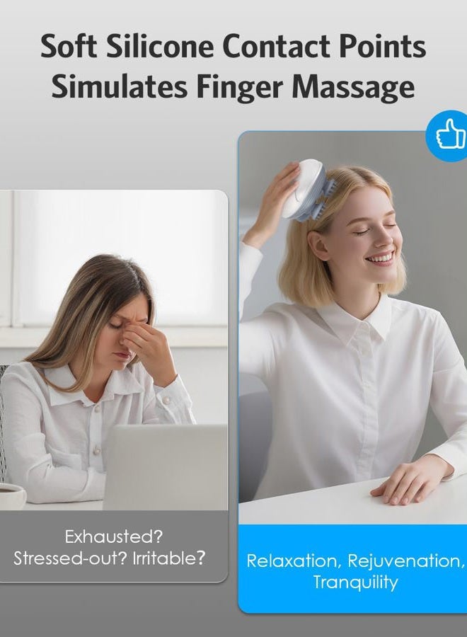 AMIR Newest Handheld Electric Scalp Massager, Portable Head Massager With Kneading 96 Massage Nodes, Head Scraper Massager For Stress, Relaxation - Image 3