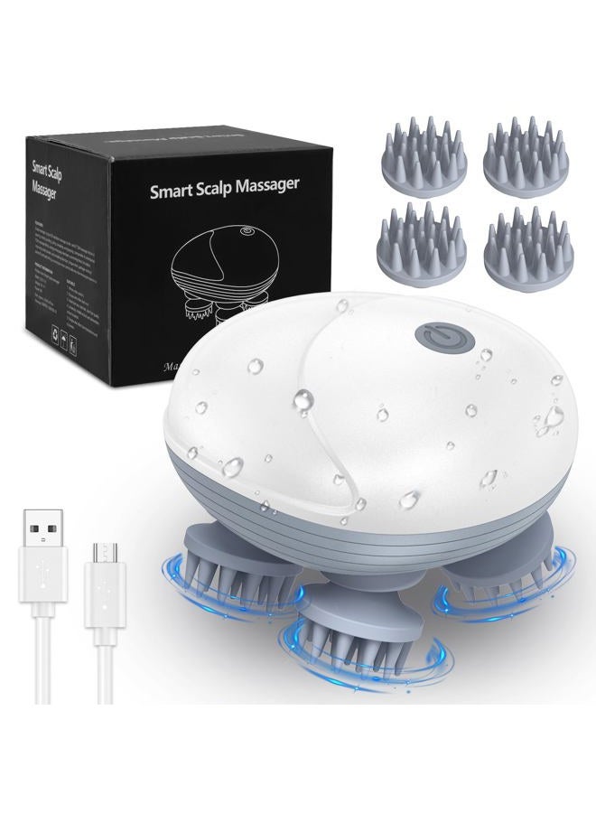 AMIR Newest Handheld Electric Scalp Massager, Portable Head Massager With Kneading 96 Massage Nodes, Head Scraper Massager For Stress, Relaxation - Image 1