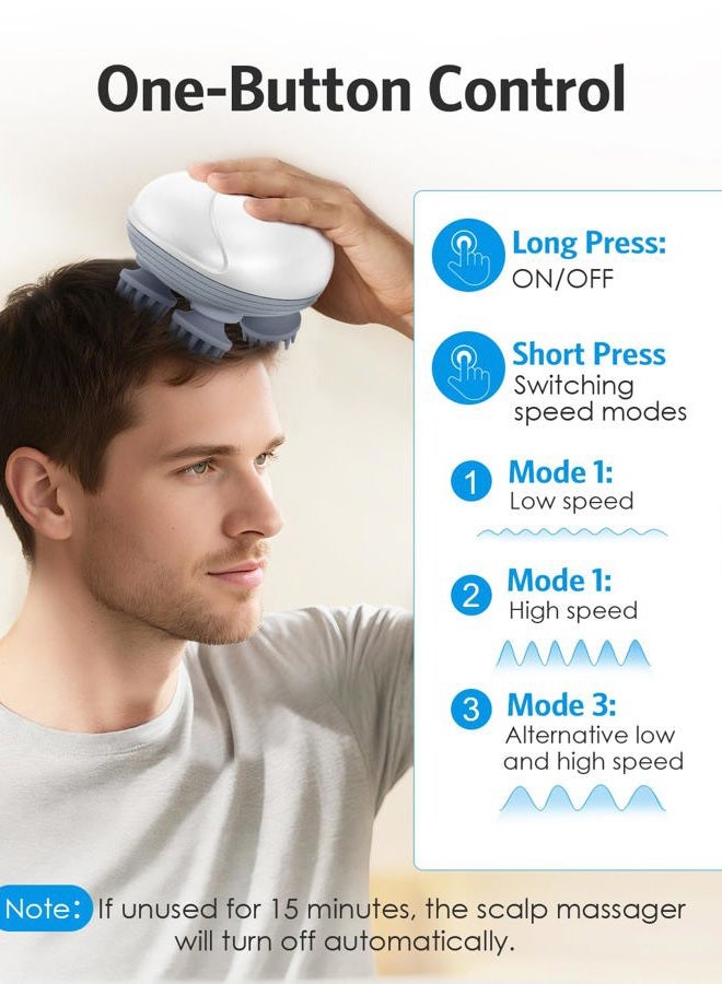 AMIR Newest Handheld Electric Scalp Massager, Portable Head Massager With Kneading 96 Massage Nodes, Head Scraper Massager For Stress, Relaxation - Image 4