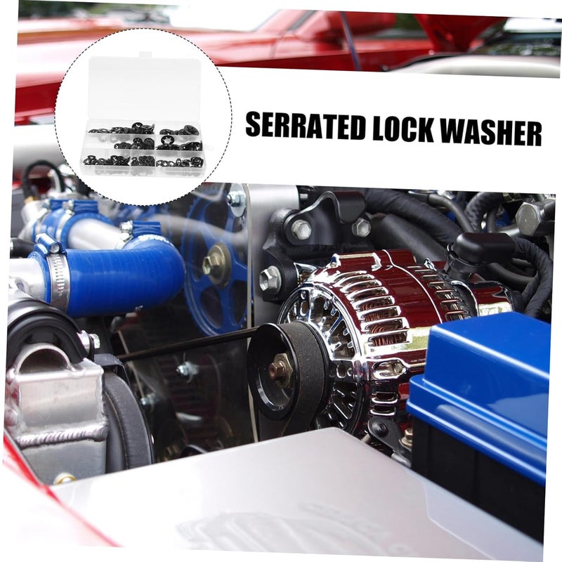 340Pcs Inner Tooth Lock Washers Assortment Kit Metal Fasteners For Axles Shafts And Securing Tasks - Image 3